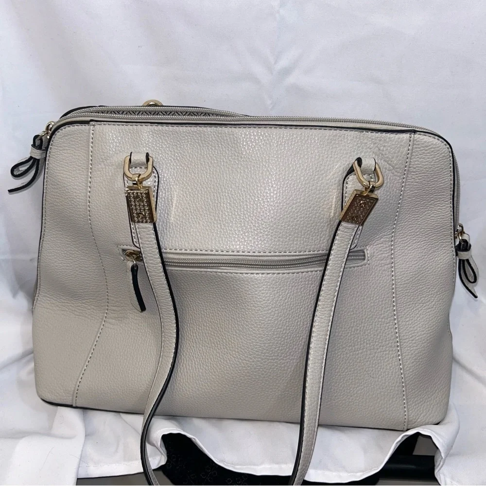 Purse Over the Shoulder Handle Bag Canvas Handbag Zipper Closure Pockets Square